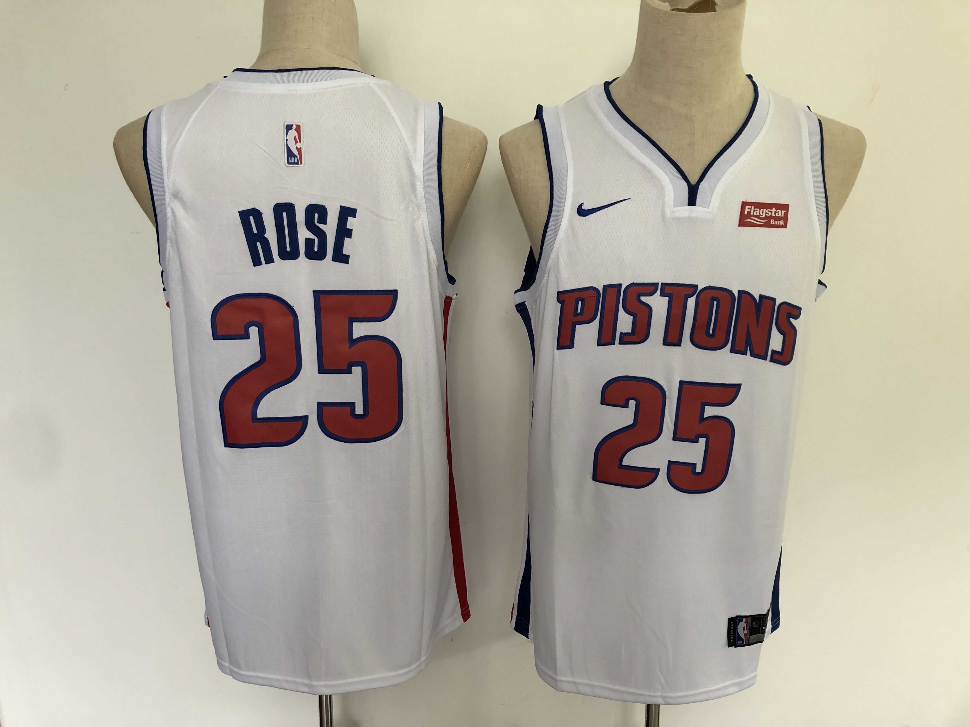 Men Detroit Pistons #25 Rose White Nike Game NBA Jerseys